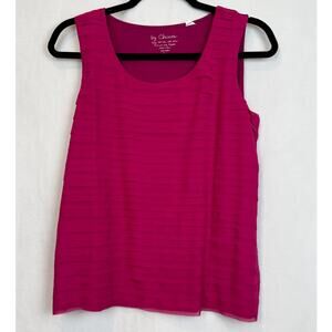 Chico's Magenta Tiered Sleeveless Tank Top Size 1 Medium Fuchsia